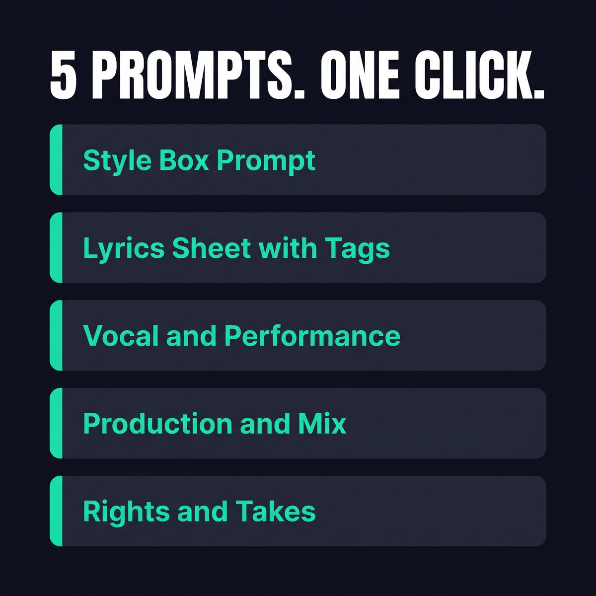 Suno lyrics and instrumental prompts for ads, vlogs and short-form video