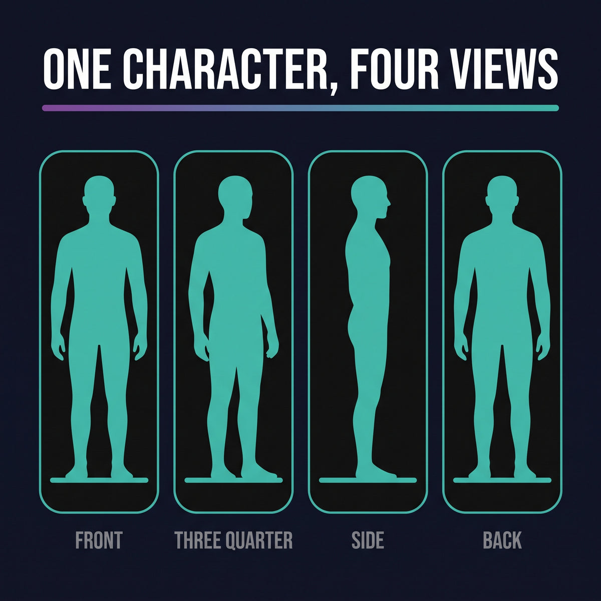 Character reference sheet prompts for comics, games and picture books