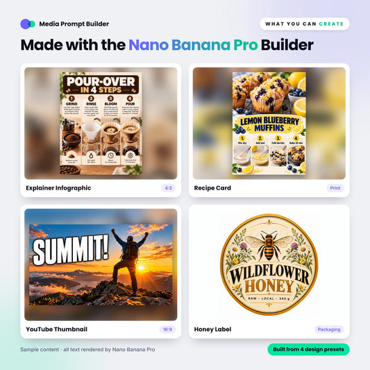 Example images created with the Nano Banana Pro Prompt Builder