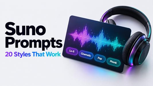 Suno prompts guide with style prompts for AI music