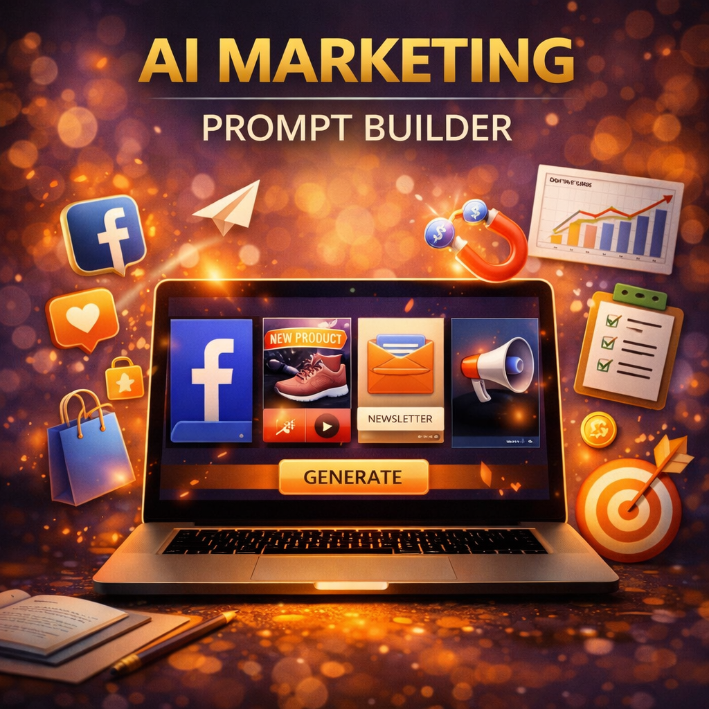 AI Marketing Prompt Builders for Ads, Social Media, Product Campaigns & UGC
