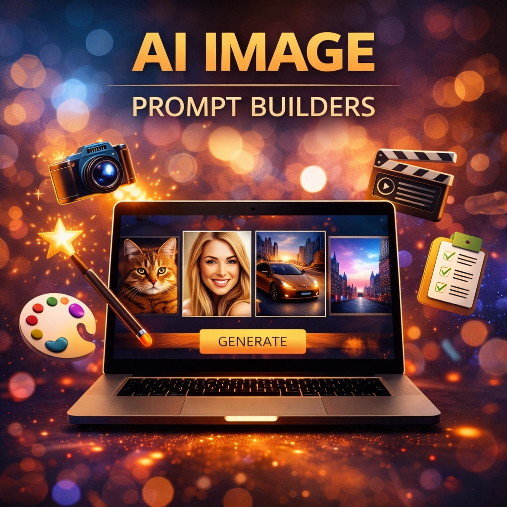 AI Image Prompt Builders for MidJourney, Ideogram, Flux & DALL·E