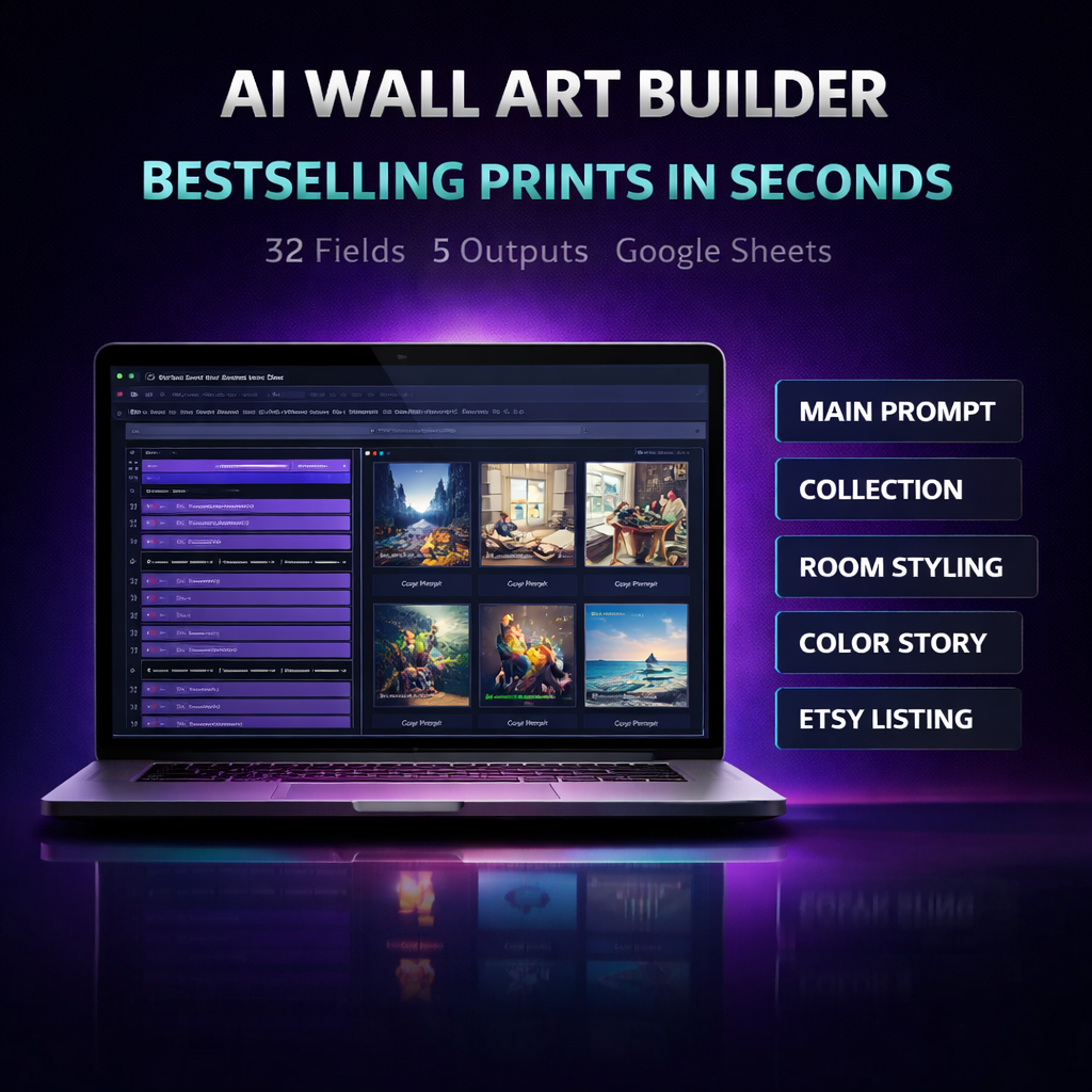 AI Wall Art Prompt Builder for Etsy, Printable Art & MidJourney