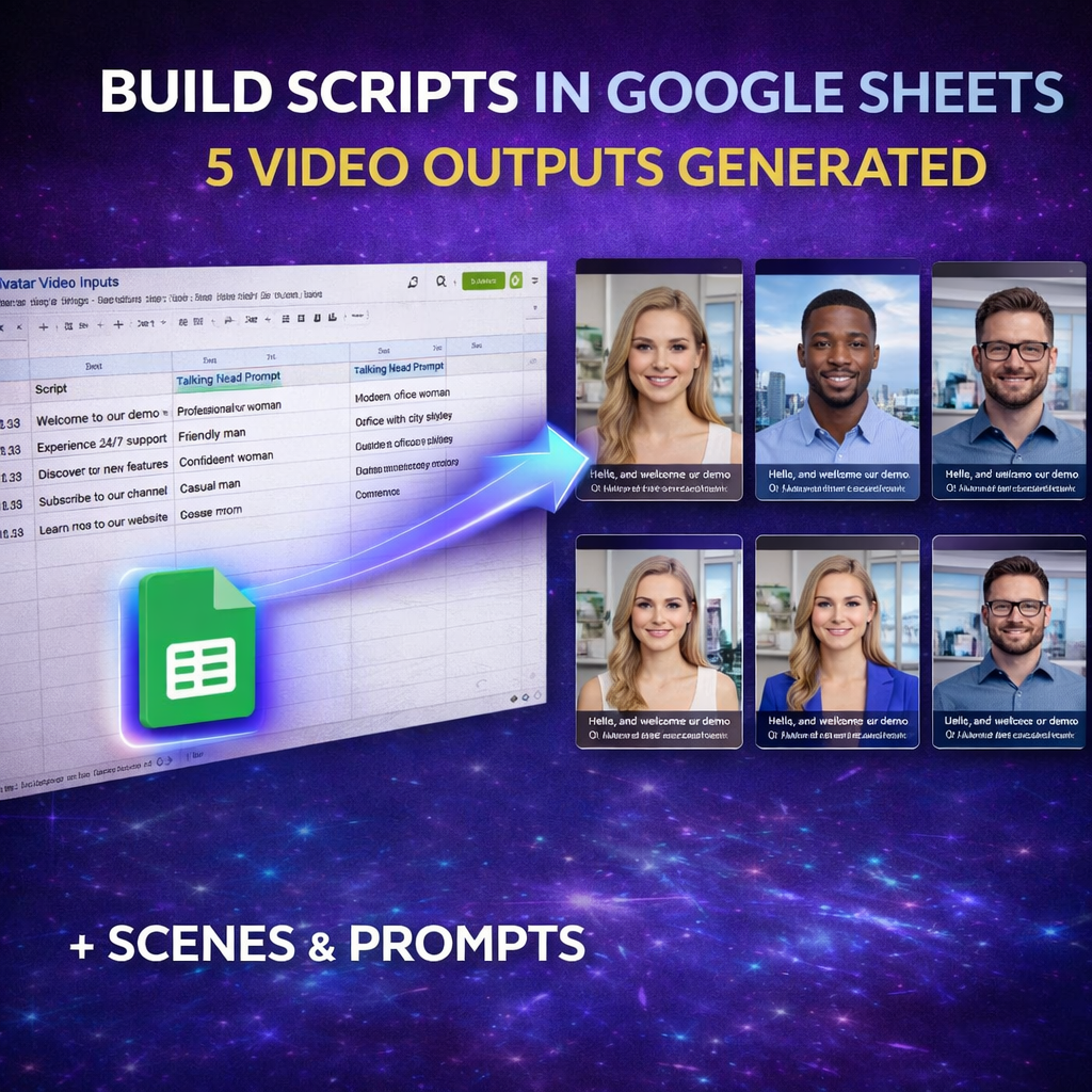 AI Avatar & Talking Head Video Builder for HeyGen, D-ID, Synthesia & UGC Ads
