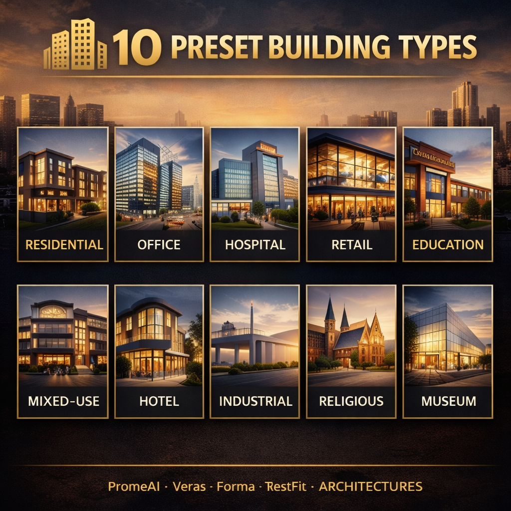 AI Architecture Prompt Builder | Forma TestFit PromeAI Veras