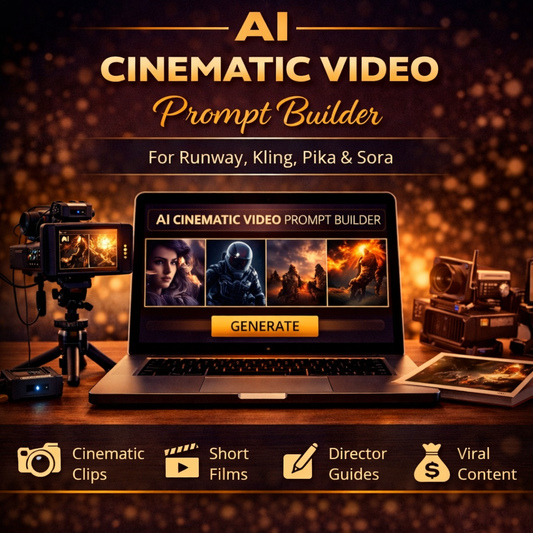 AI Cinematic Video Prompt Builder for Runway, Kling, Pika, Sora & AI Filmmaking