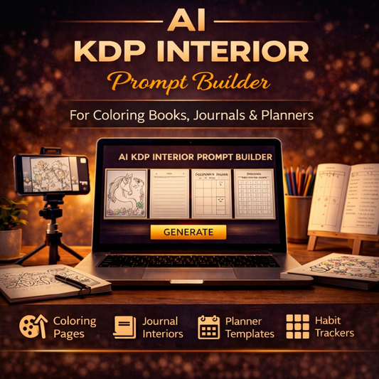 AI KDP Interior Prompt Builder for Coloring Books, Journals, Planners & Low Content Books