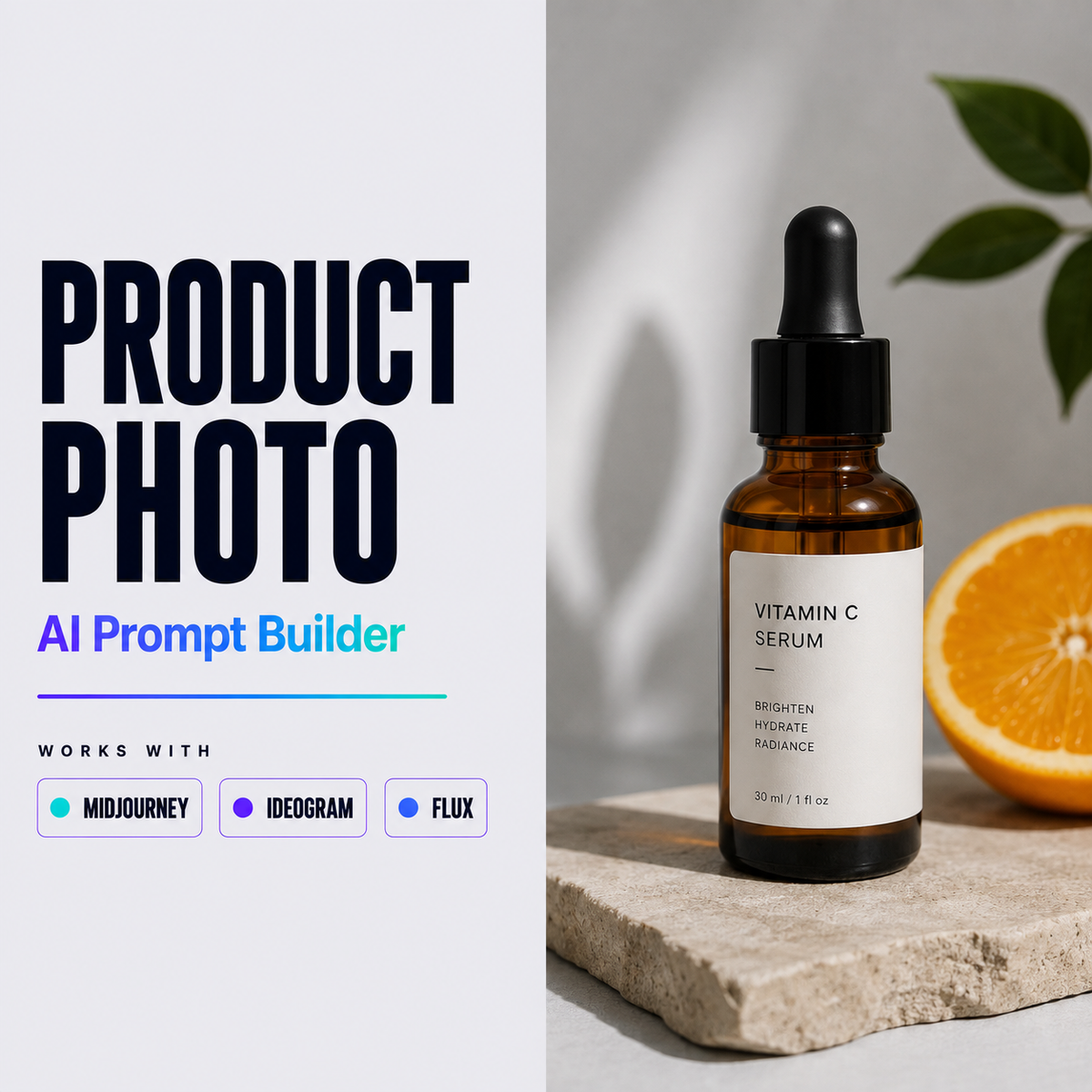 Product Photography Prompt Builder cover image showing studio product shots