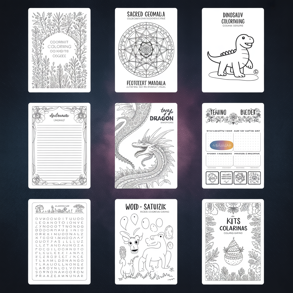 AI KDP Interior Prompt Builder for Coloring Books, Journals, Planners & Low Content Books