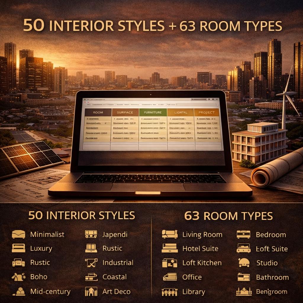 AI Interior Design Prompt Builder | MidJourney PromeAI