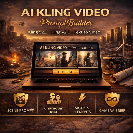 AI Kling Prompt Builder | Kling v2.1 v2.0 | PromeAI Compatible