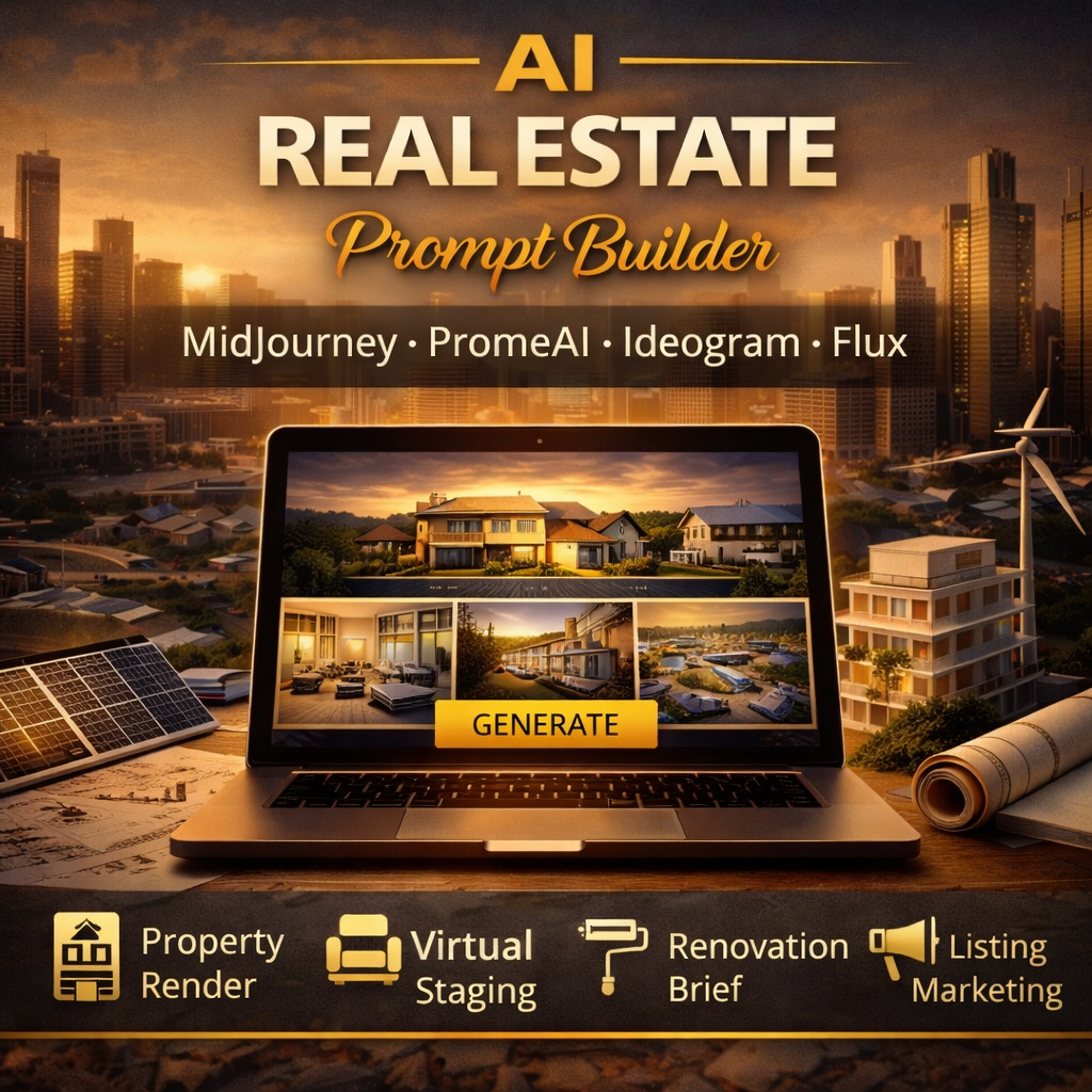 AI Real Estate Prompt Builder | MidJourney PromeAI
