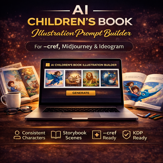 AI Children’s Book Illustration Prompt Builder with CREF for MidJourney & Ideogram
